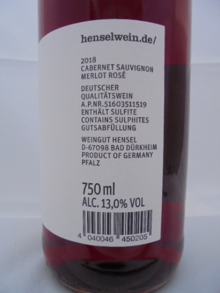 Hensel Aufwind cm Cabernet Sauvignon Merlot Rosé 2022 Roséwein trocken, QbA Pfalz, 0,75l